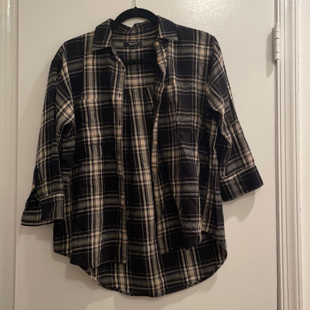 Madewell Black Plaid Shirt